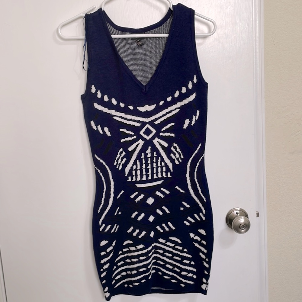 Love & Liberty BodyCon Navy and White dress